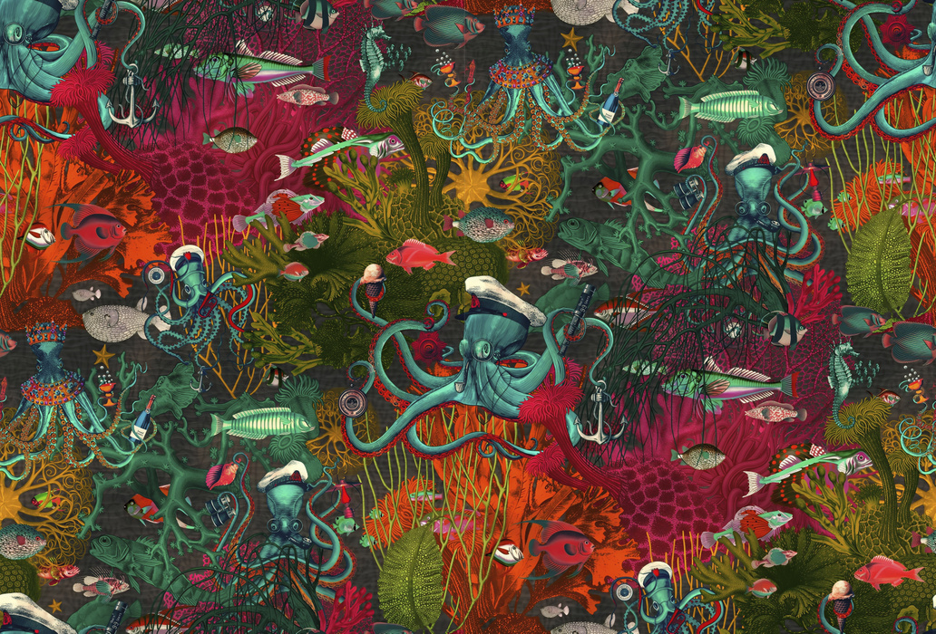 Merevale Keepsake Marine Wallpaper — Burgundy