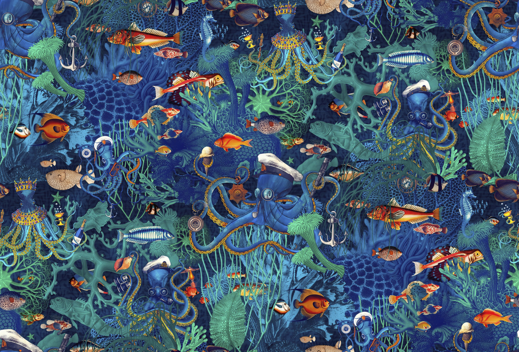 Merevale Keepsake Marine Wallpaper — Midnight Blue