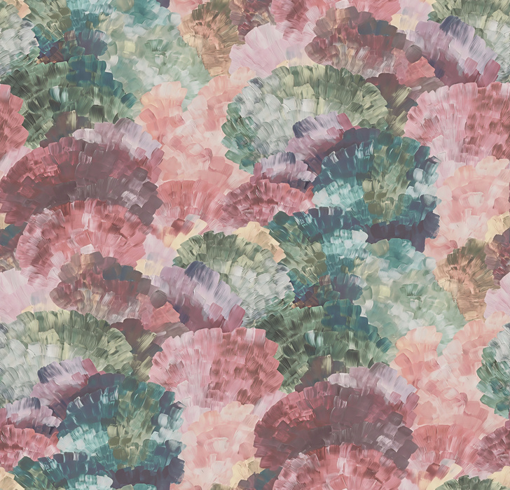 Merevale Whim Geometric Wallpaper — Rose Teal
