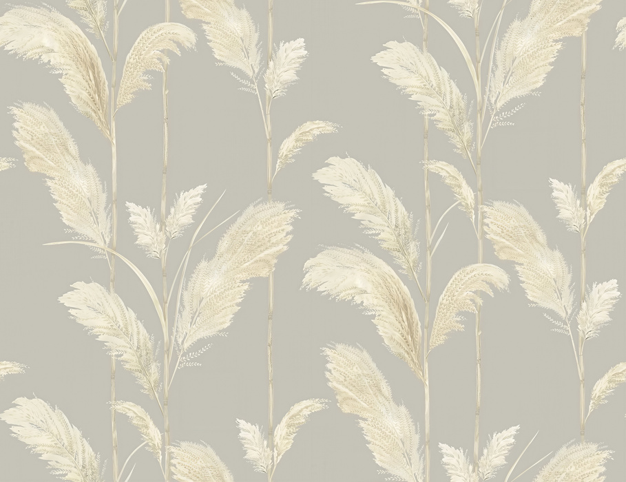 Merevale Rhapsody Botanical Wallpaper — Warm Gray