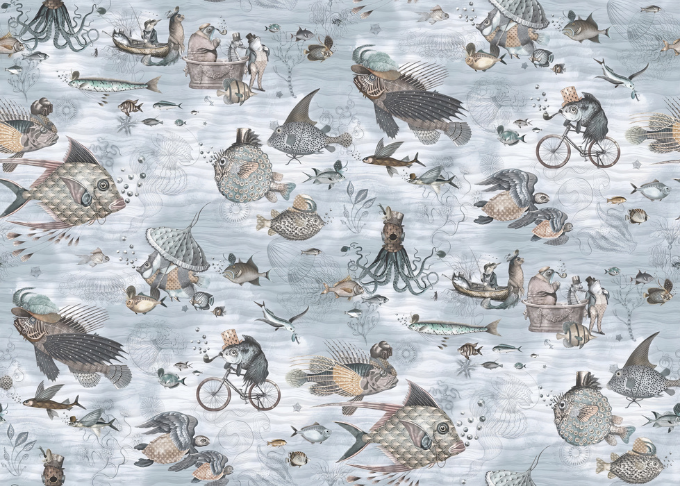 Merevale Atelier Marine Wallpaper — Mist Blue