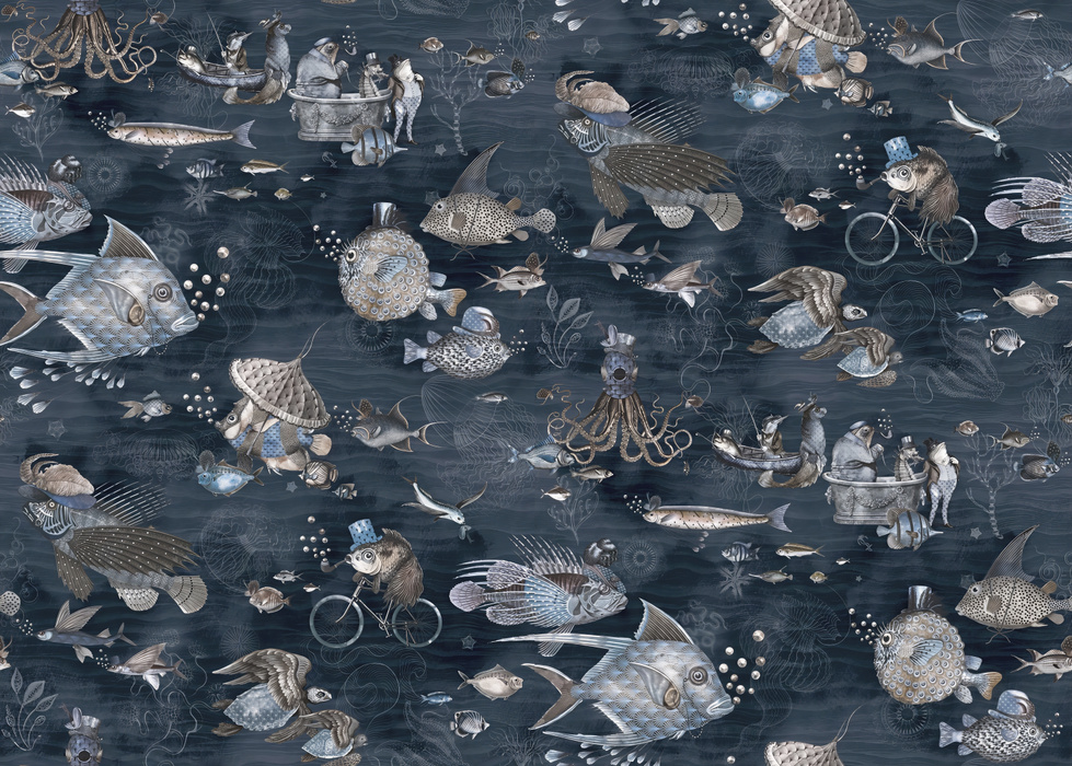 Merevale Atelier Marine Wallpaper — Midnight Blue