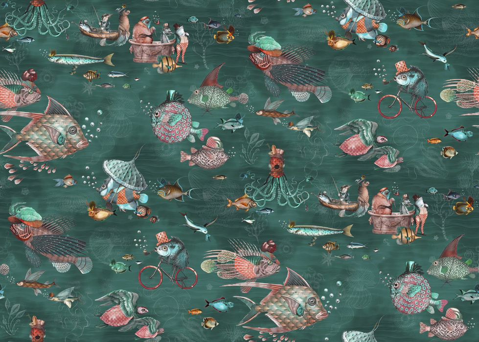 Merevale Atelier Marine Wallpaper — Deep Teal