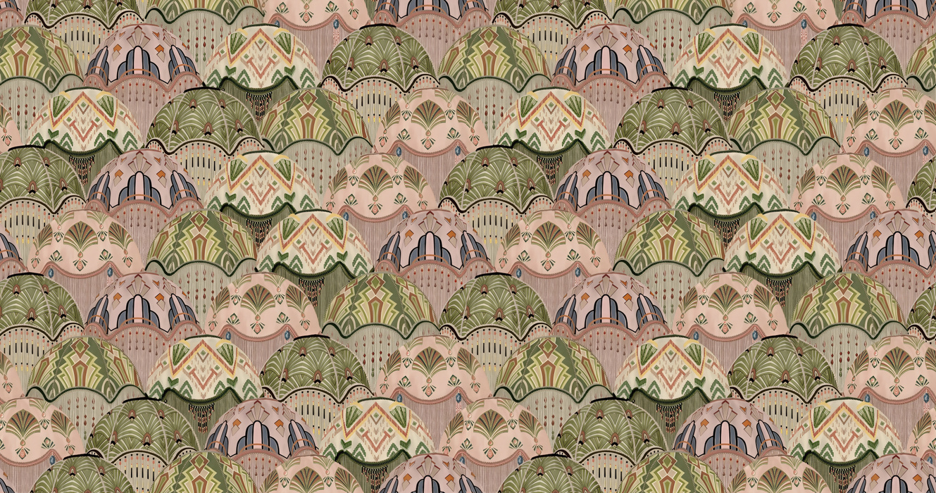 Merevale Chronicle Geometric Wallpaper — Dusty Rose