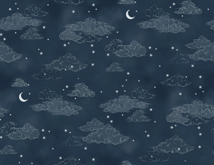 Merevale Gleam Celestial Wallpaper — Midnight Blue