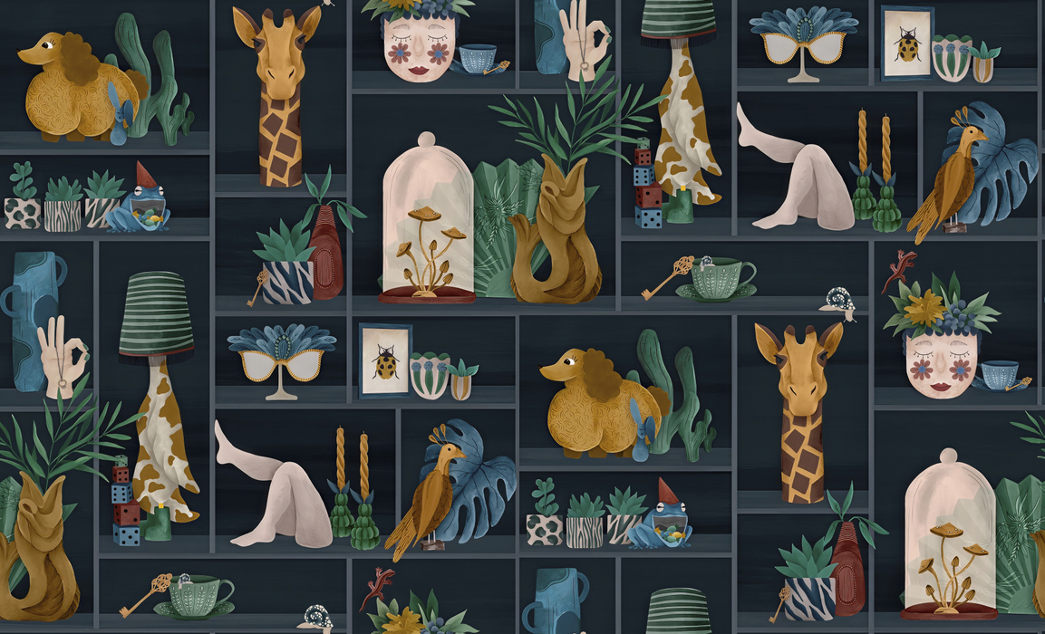 Merevale Muse Illustrative Wallpaper — Onyx