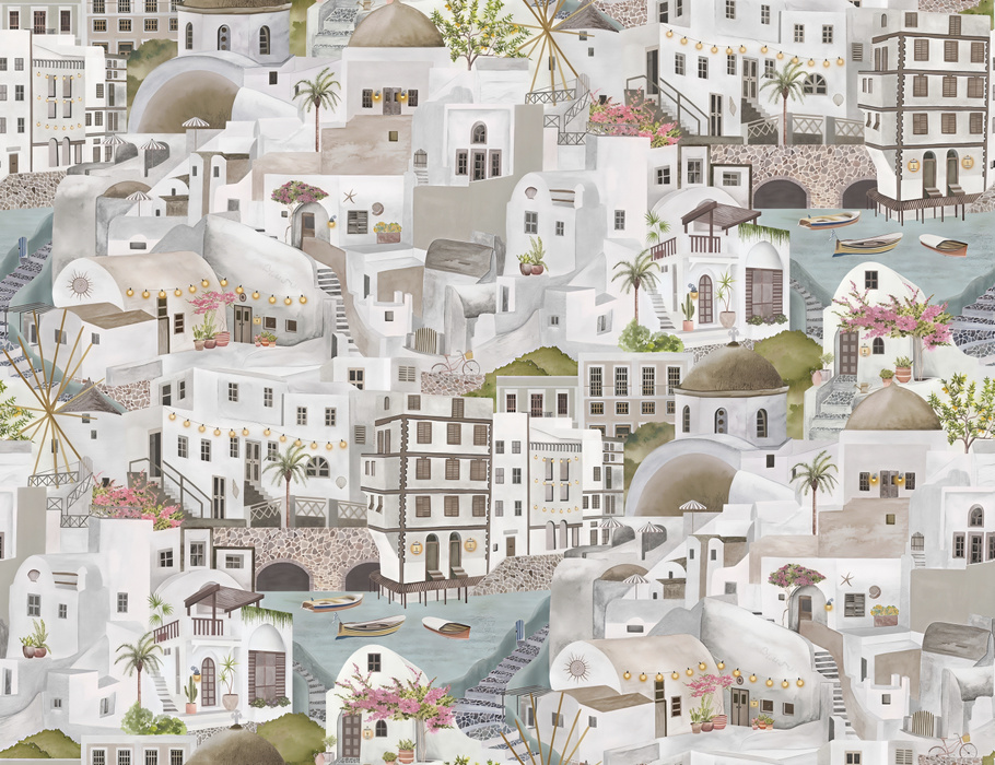 Norwyn Passage Mediterranean Wallpaper — Ivory