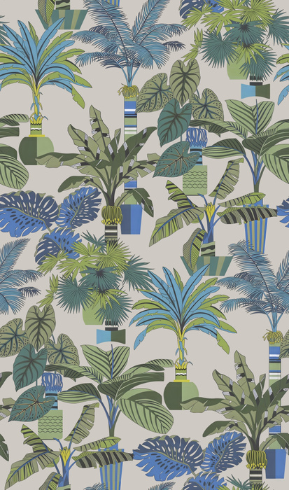 Norwyn Whim Tropical Wallpaper — Cobalt