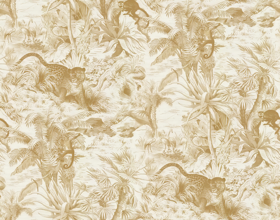 Norwyn Daydream Tropical Wallpaper — Ivory Gold