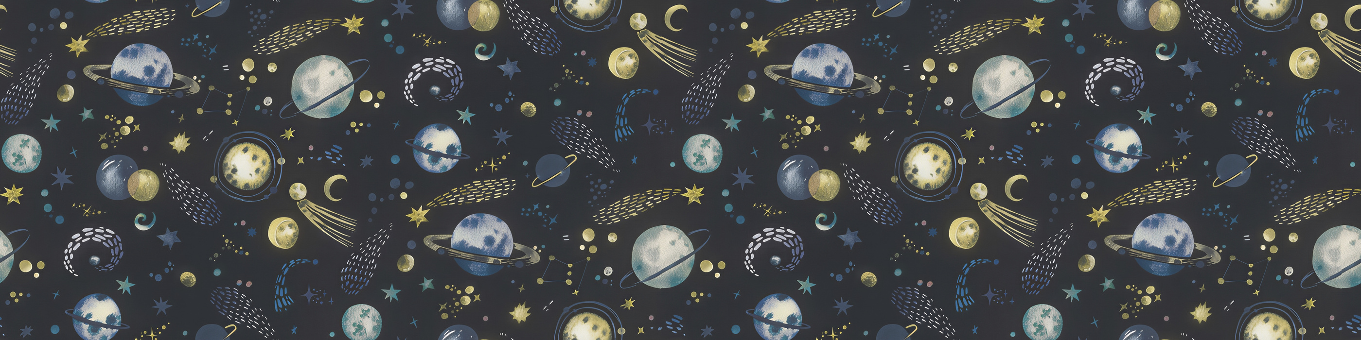 Norwyn Muse Celestial Wallpaper — Midnight Blue