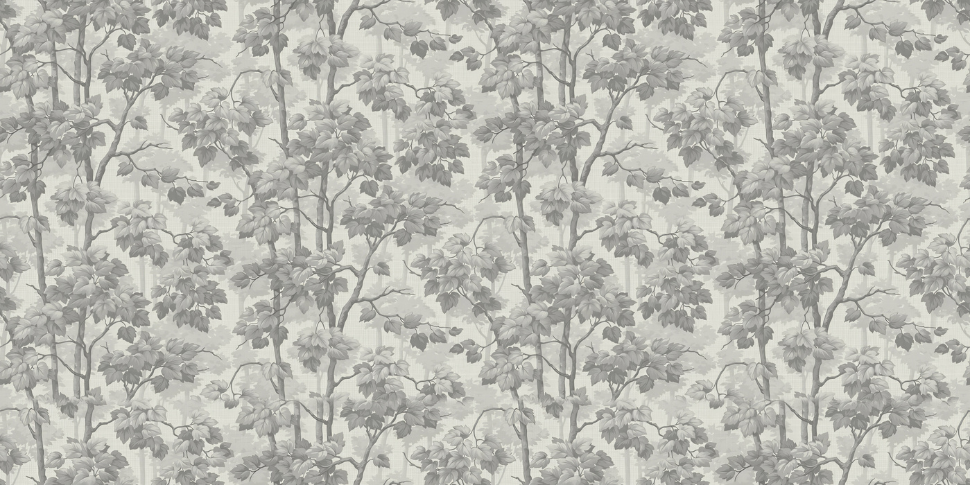 Orlena Reverie Botanical Wallpaper — Silver Gray