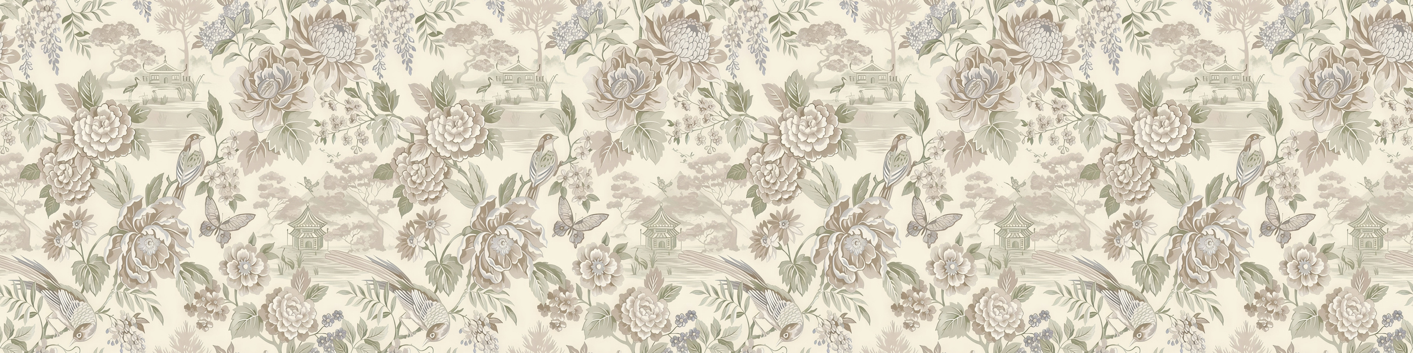 Orlena Cadence Floral Wallpaper — Ivory