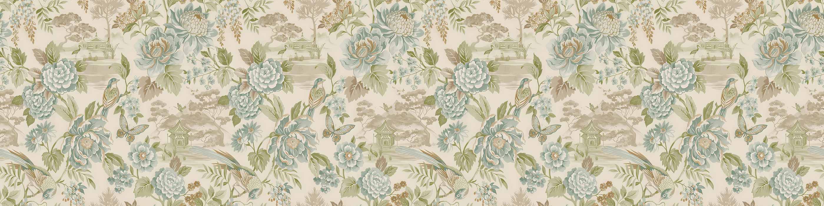 Orlena Cadence Floral Wallpaper — Powder Blue