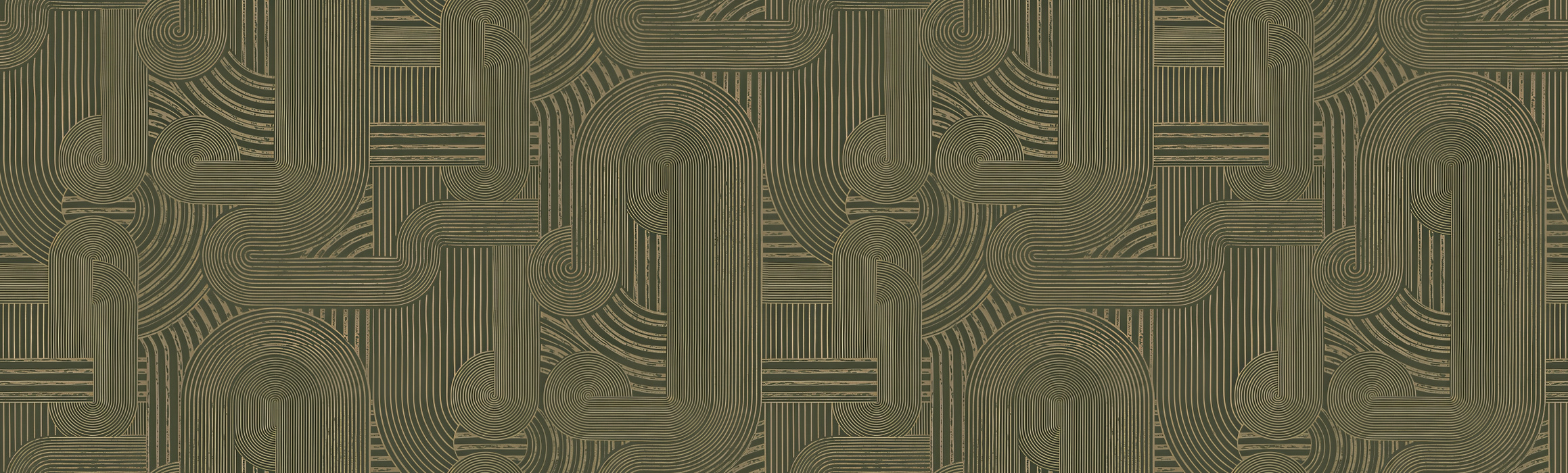 Orlena Whim Botanical Wallpaper — Olive