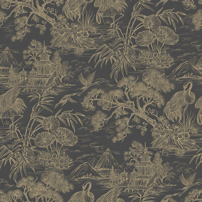 Orlena Tapestry Ornamental Wallpaper — Graphite