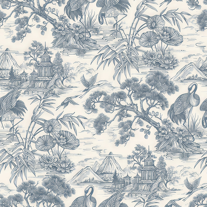 Orlena Tapestry Ornamental Wallpaper — Slate Blue