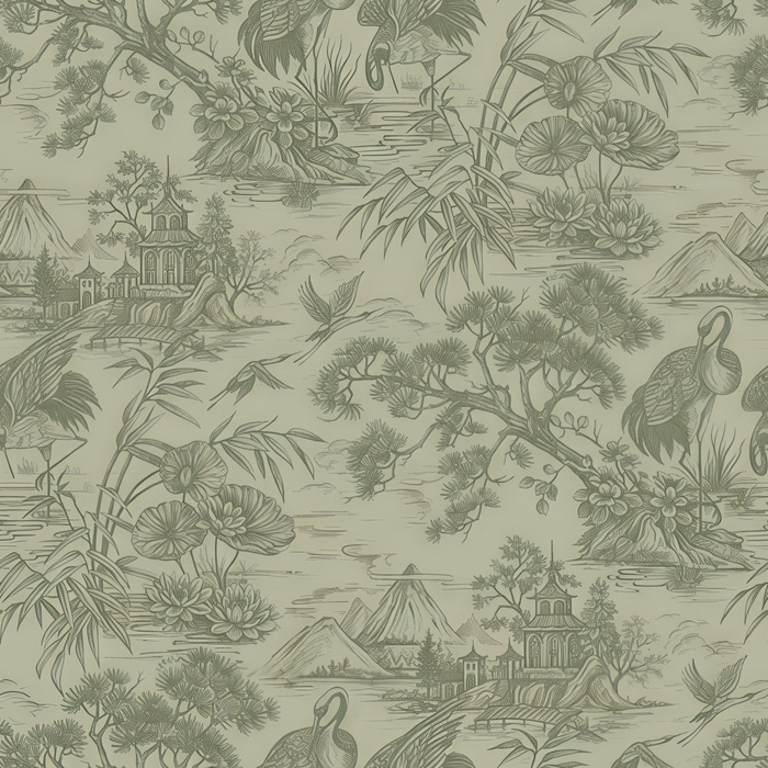 Orlena Tapestry Ornamental Wallpaper — Forest