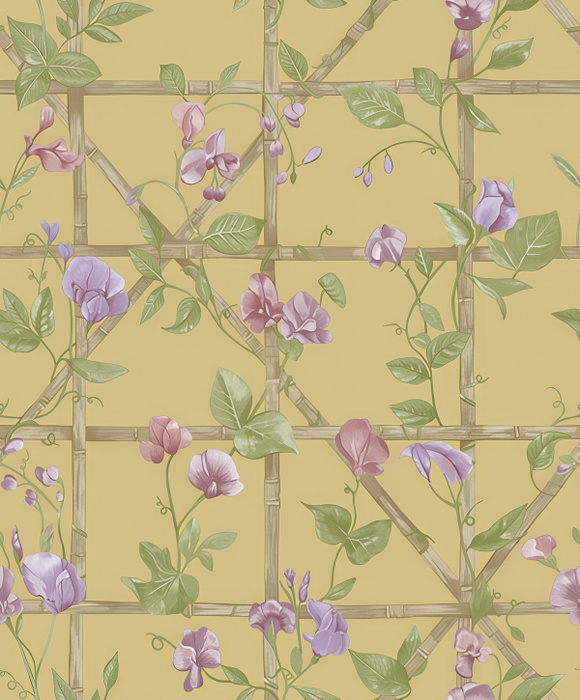 Peverly Reverie Floral Wallpaper — Olive Gold