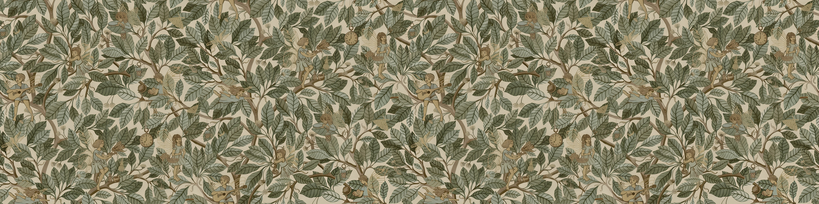 Peverly Story Botanical Wallpaper — Olive