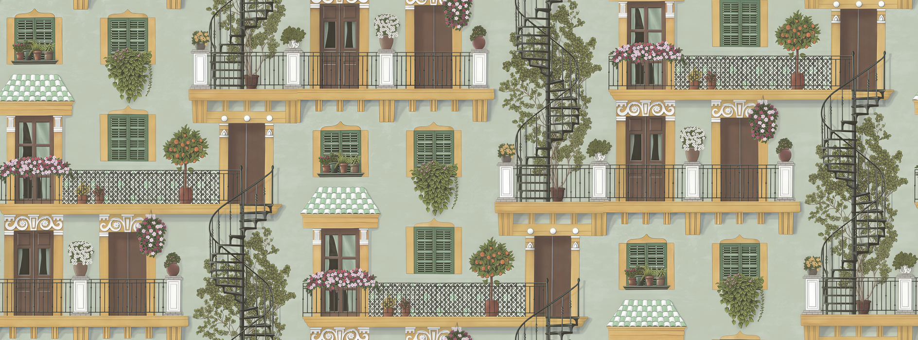 Peverly Daydream Architectural Wallpaper — Warm Ivory