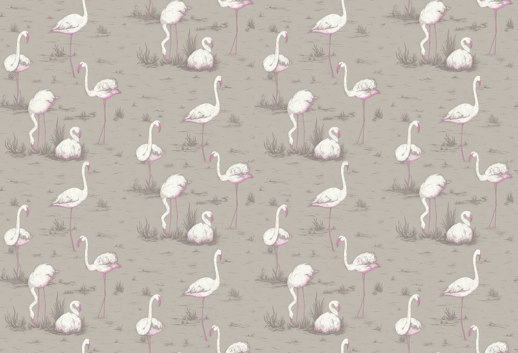 Peverly Solace Bird Wallpaper — Warm Gray