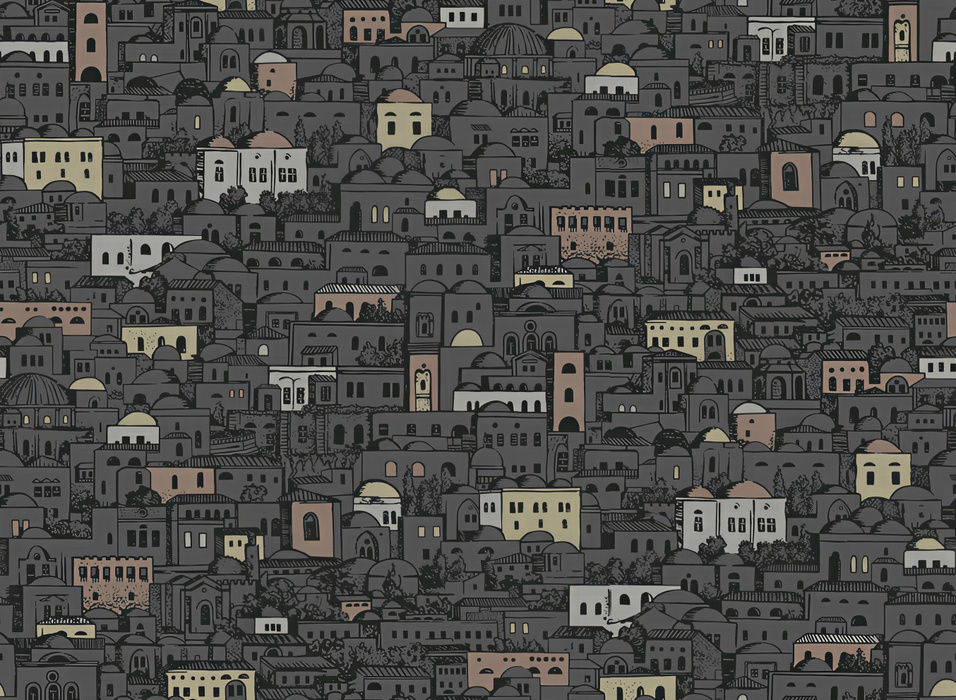 Peverly Chronicle Architectural Wallpaper — Onyx