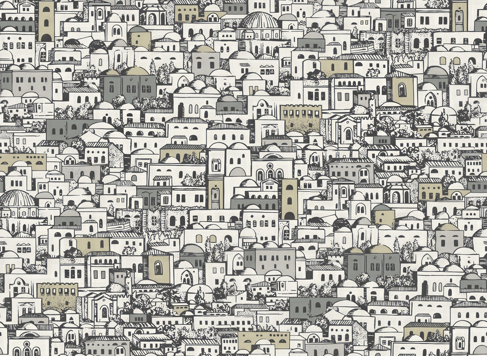 Peverly Chronicle Architectural Wallpaper — Charcoal