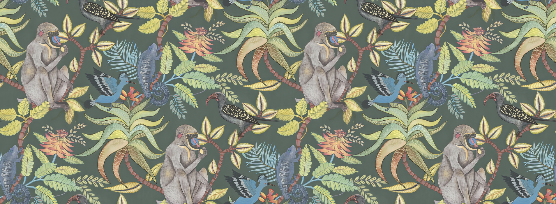 Peverly Muse Tropical Wallpaper — Midnight