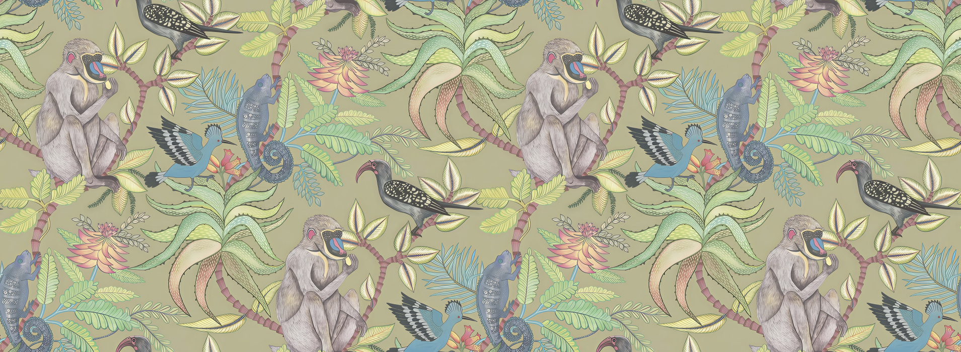 Peverly Muse Tropical Wallpaper — Olive