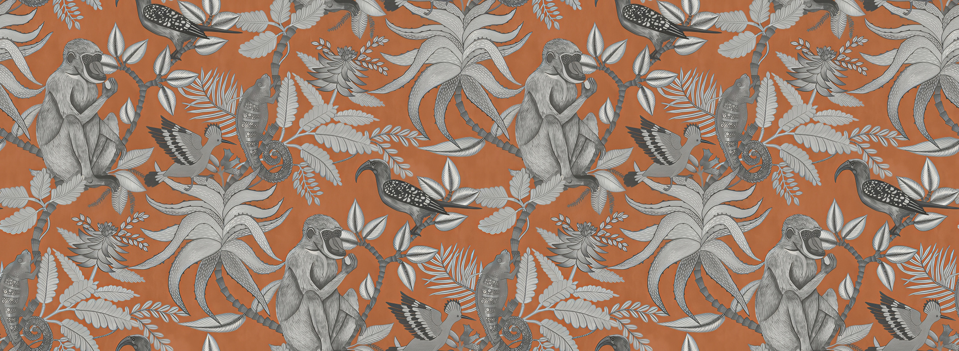 Peverly Muse Tropical Wallpaper — Rust