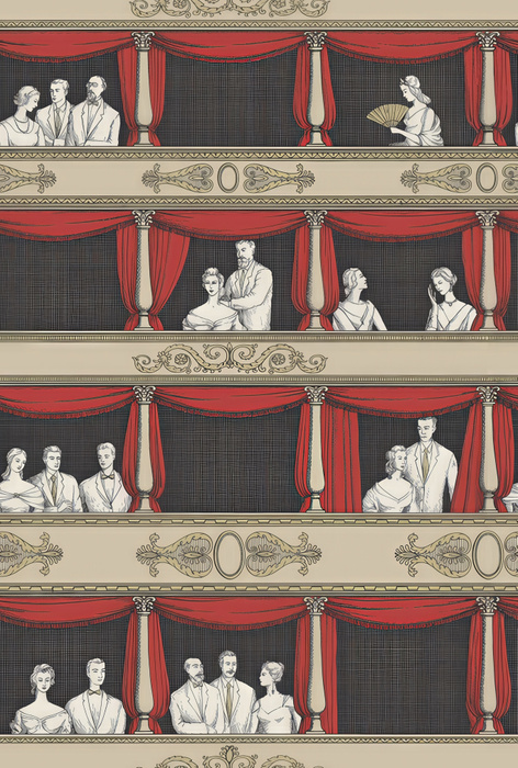 Peverly Drift Architectural Wallpaper — Burgundy