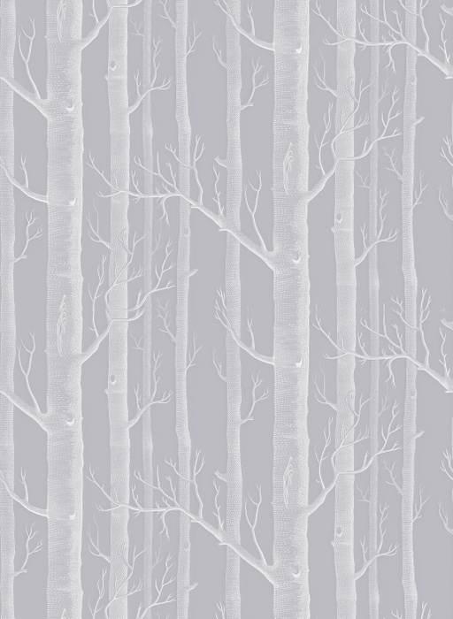 Peverly Verse Woodland Wallpaper — Silver Gray
