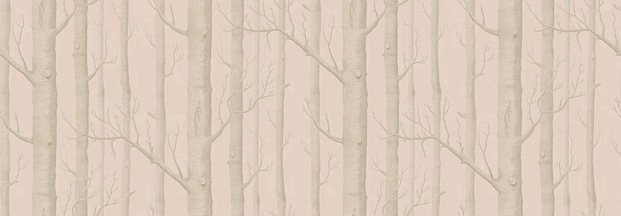 Peverly Verse Woodland Wallpaper — Linen