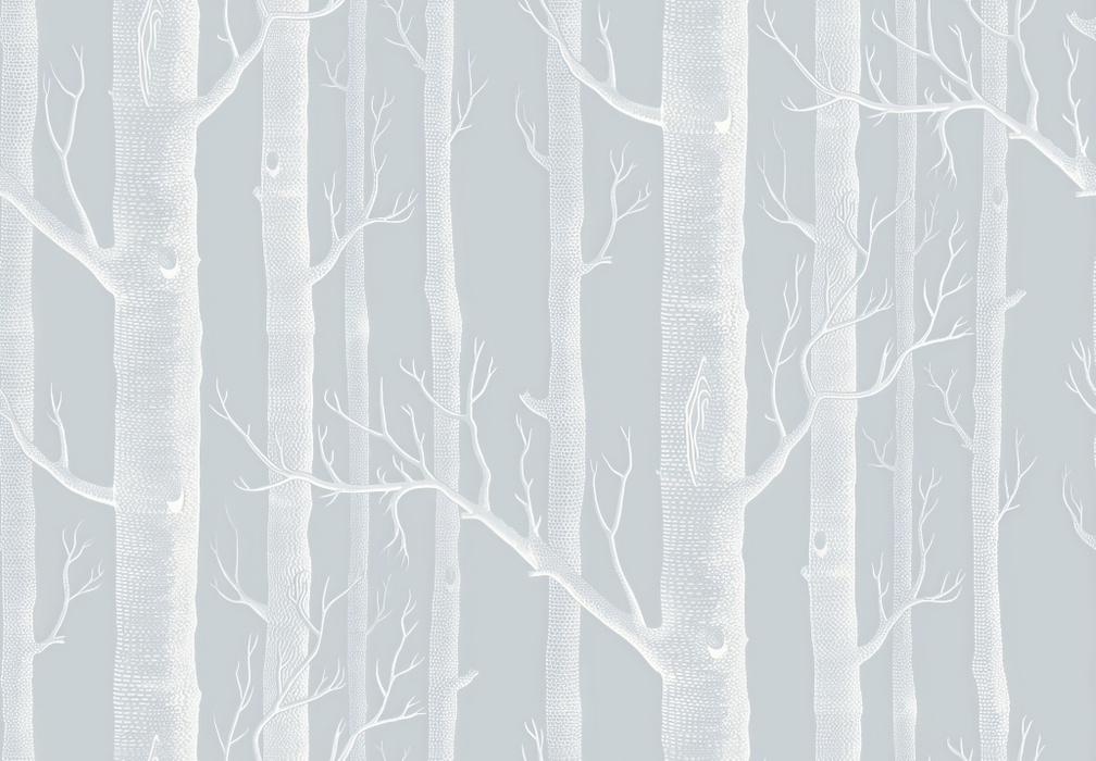 Peverly Verse Woodland Wallpaper — Mist Blue