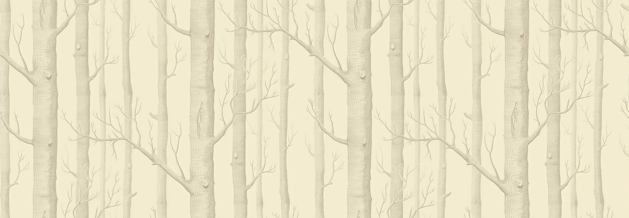 Peverly Verse Woodland Wallpaper — Warm Taupe