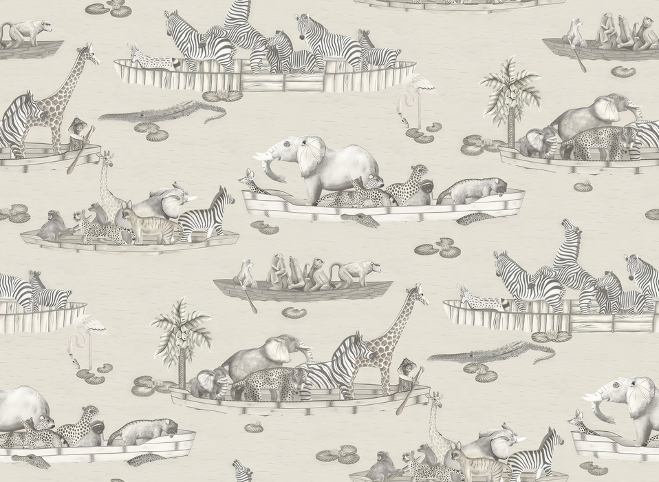 Quenora Reverie Animal Wallpaper — Silver Gray