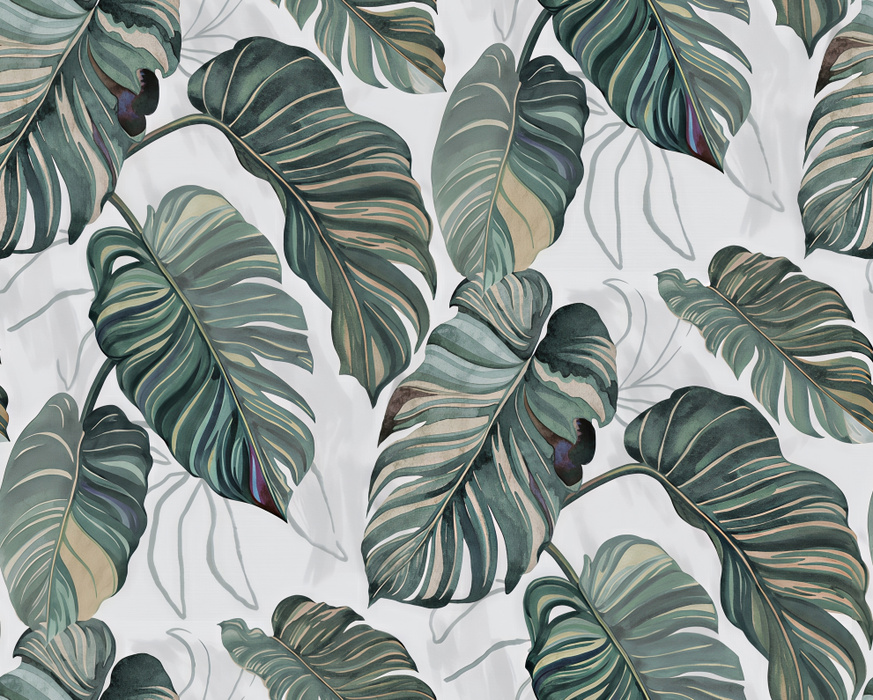 Quenora Haven Tropical Wallpaper — Monochrome