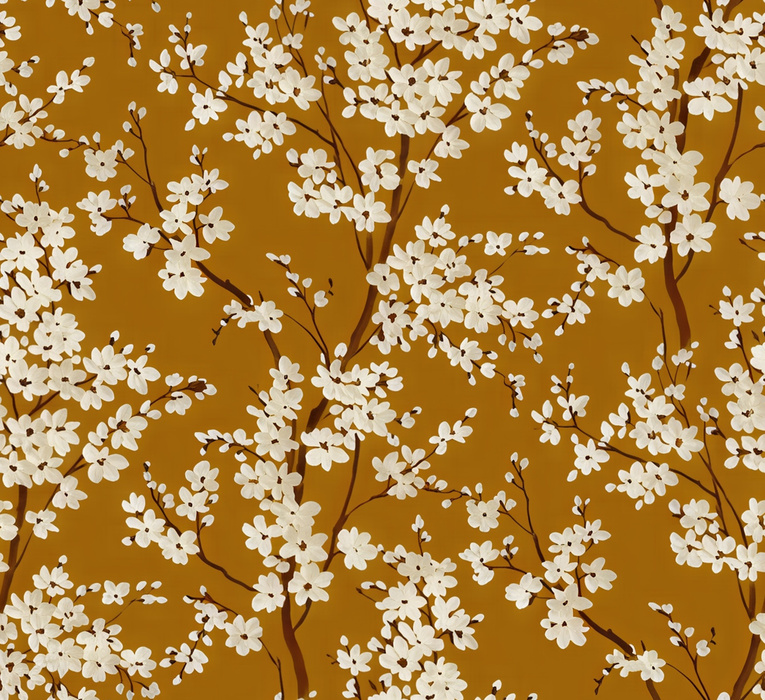 Quenora Vista Floral Wallpaper — Golden Yellow