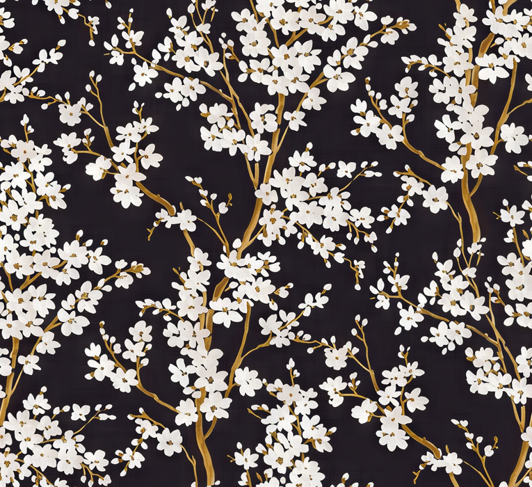 Quenora Vista Floral Wallpaper — Onyx