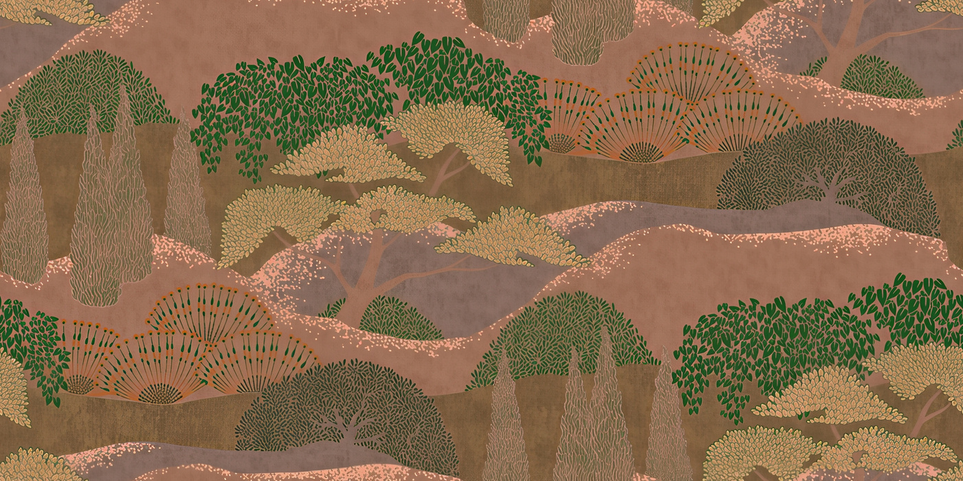Quenora Rhapsody Architectural Wallpaper — Dusty Rose