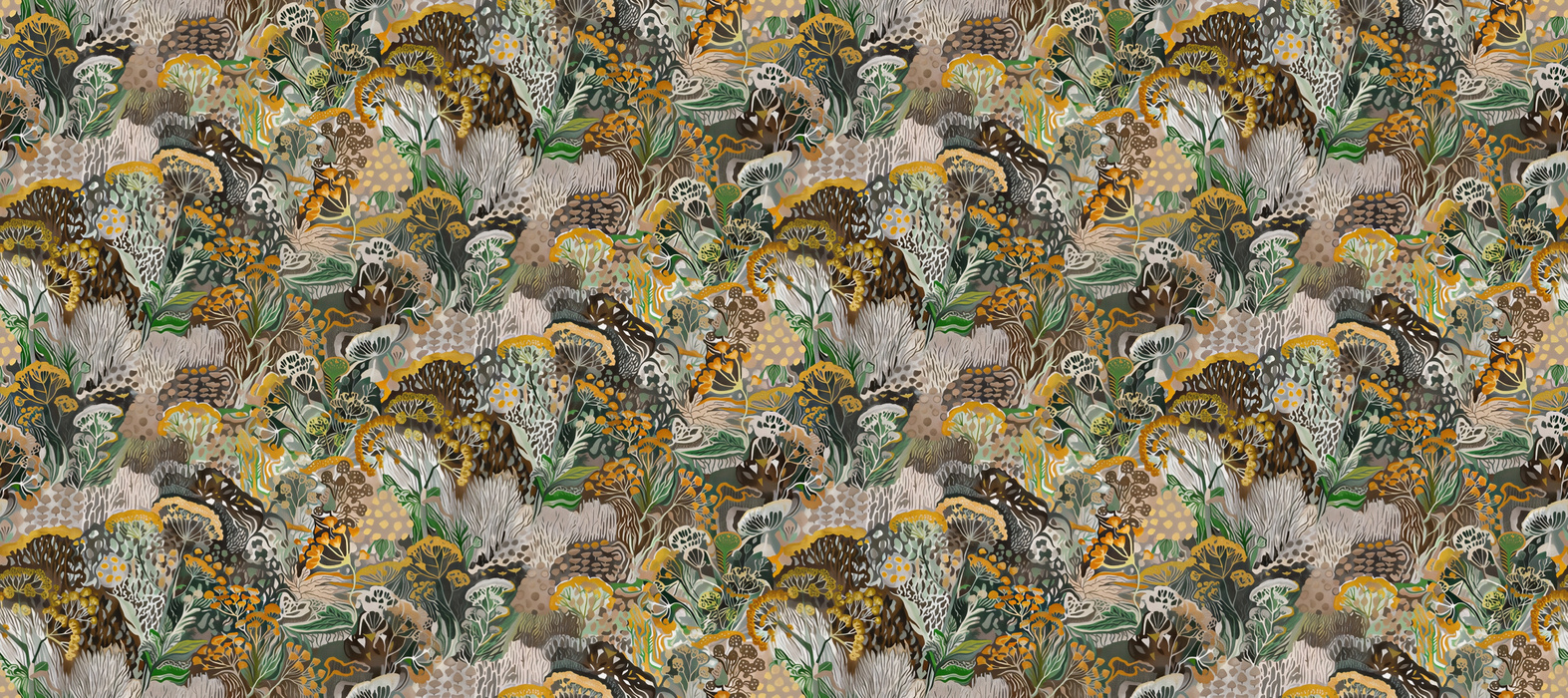 Quenora Journey Floral Wallpaper — Olive