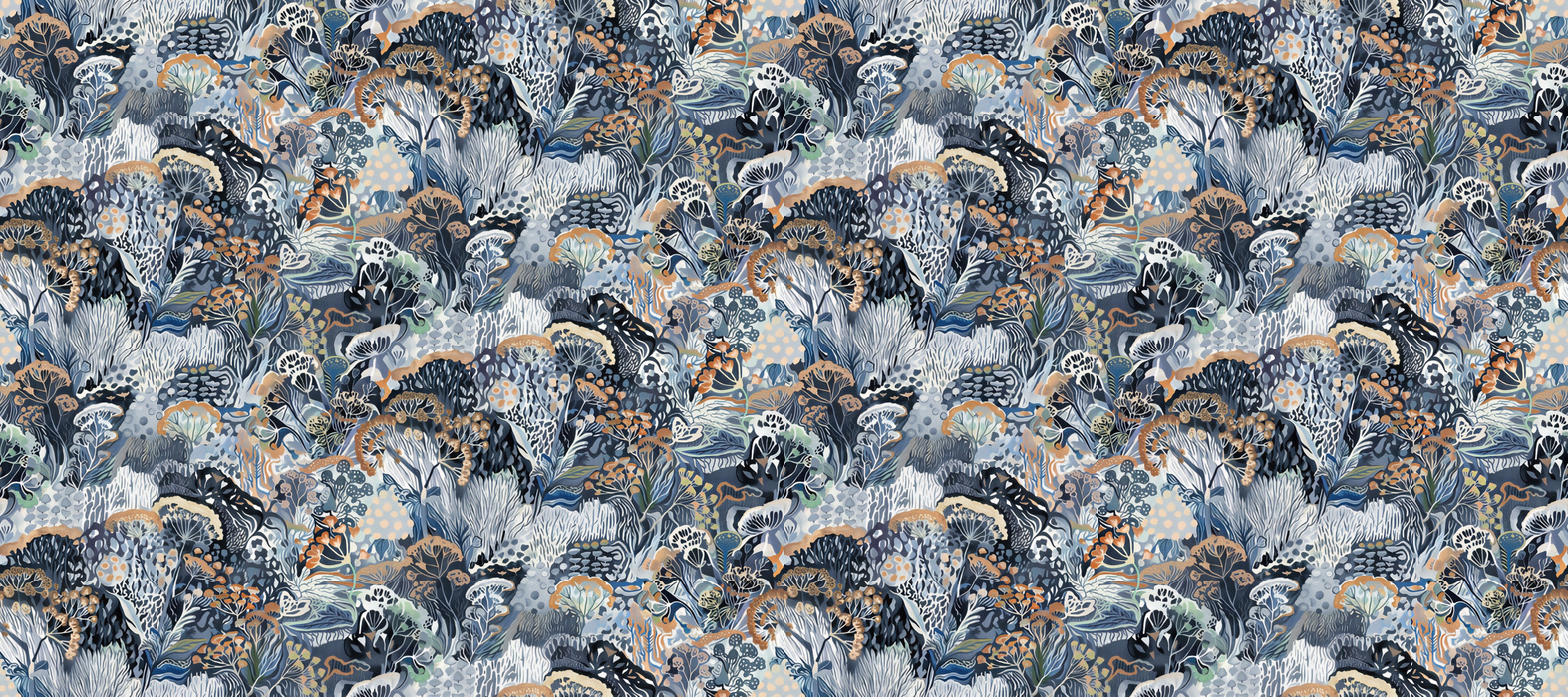 Quenora Journey Floral Wallpaper — Slate Blue