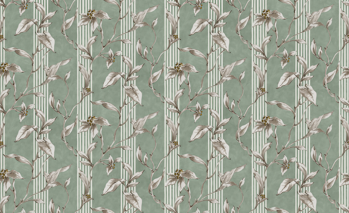 Quenora Gleam Botanical Wallpaper — Sage