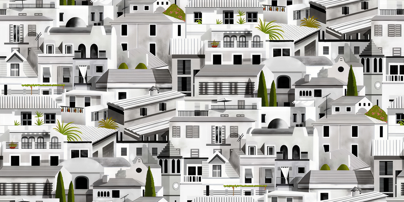 Quenora Prelude Mediterranean Wallpaper — Monochrome