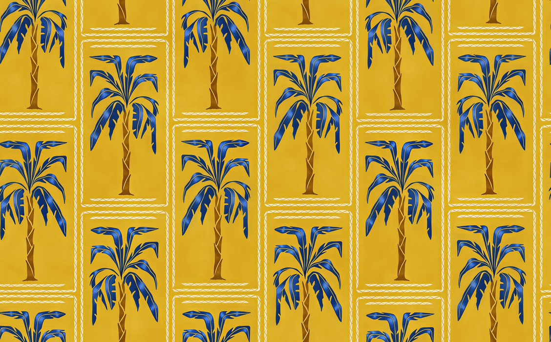 Quenora Enclave Tropical Wallpaper — Mustard
