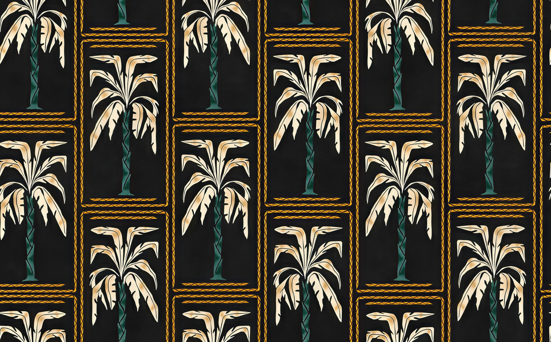 Quenora Enclave Tropical Wallpaper — Onyx