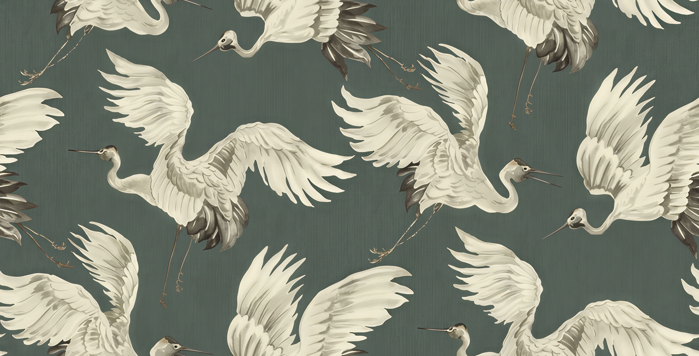 Roskell Vista Bird Wallpaper — Charcoal