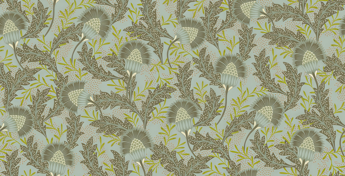 Roskell Keepsake Dark Floral Wallpaper — Sage