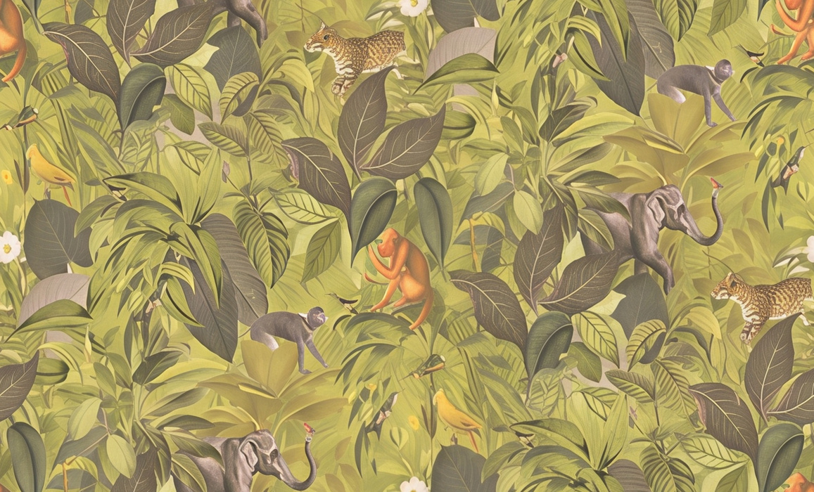 Roskell Tapestry Tropical Wallpaper — Olive