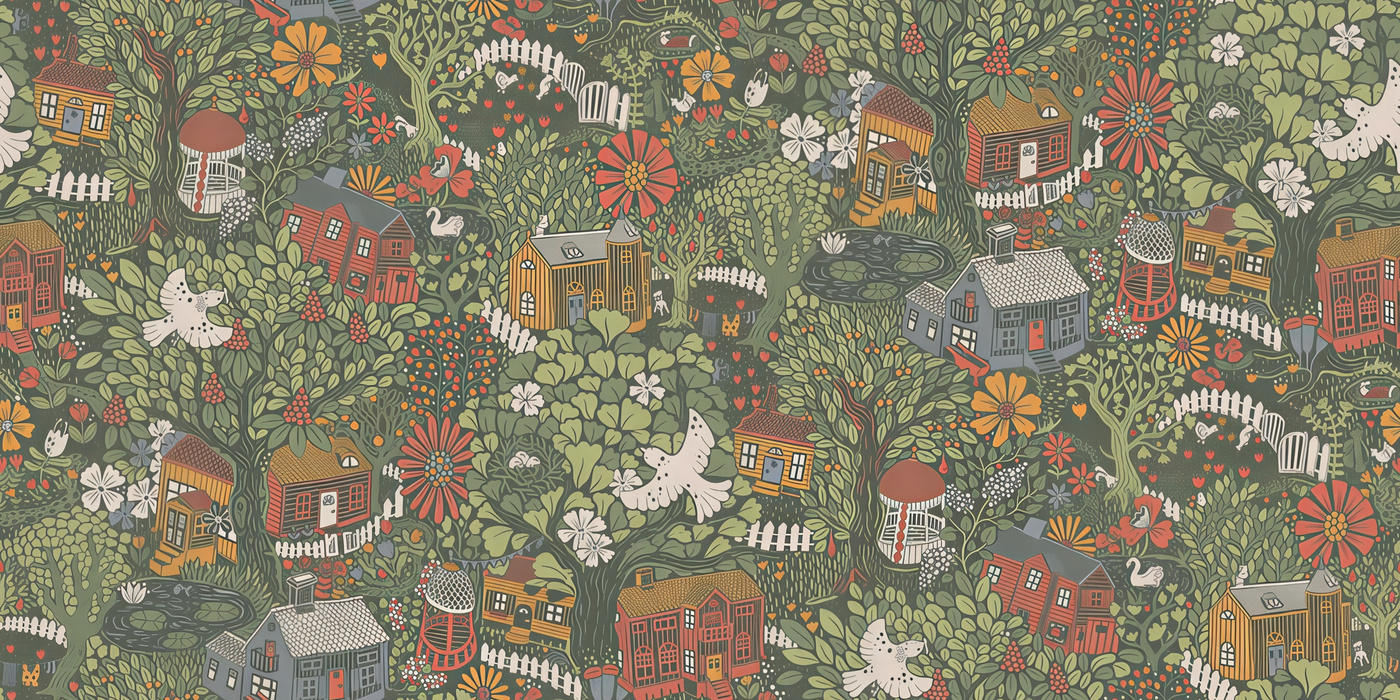 Roskell Serenade Floral Wallpaper — Forest